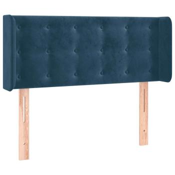Kopfteil mit Ohren Dunkelblau 103x16x78/88 cm Samt