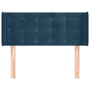 Kopfteil mit Ohren Dunkelblau 103x16x78/88 cm Samt