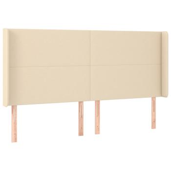 Kopfteil mit Ohren Creme 183x16x118/128 cm Stoff