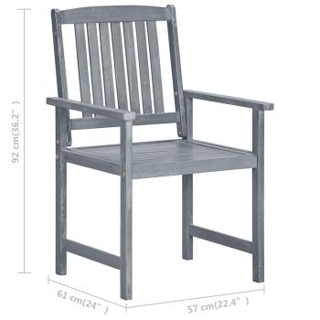 Gartenst?hle mit Kissen 8 Stk. Massivholz Akazie Grau