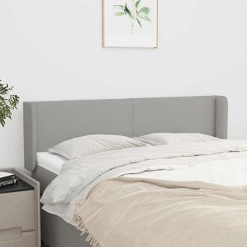 ARDEBO.de - Kopfteil mit Ohren Hellgrau 147x16x78/88 cm Stoff