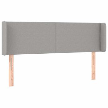 Kopfteil mit Ohren Hellgrau 147x16x78/88 cm Stoff