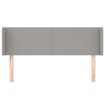 Kopfteil mit Ohren Hellgrau 147x16x78/88 cm Stoff