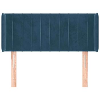 Kopfteil mit Ohren Dunkelblau 83x16x78/88 cm Samt