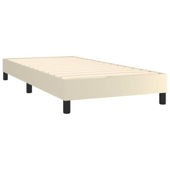 Boxspringbett mit Matratze & LED Creme 80x200 cm Kunstleder