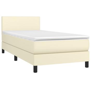 Boxspringbett mit Matratze Creme 80x200 cm Kunstleder