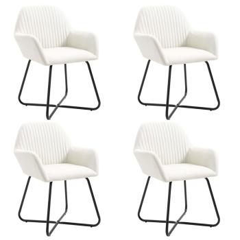 ARDEBO.de - Esszimmerstühle 4 Stk. Creme Stoff