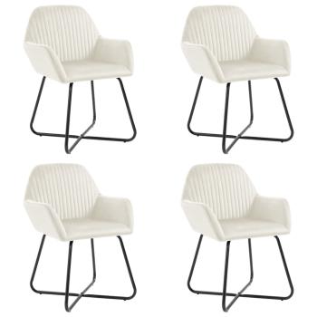ARDEBO.de - Esszimmerstühle 4 Stk. Creme Samt
