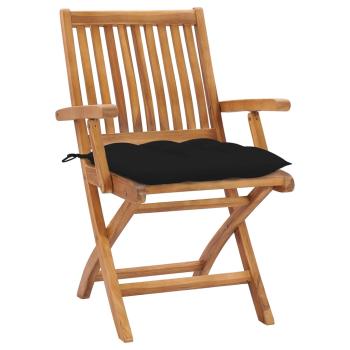 Klappstühle mit Kissen, 8-teilig, Massivholz Teakholz