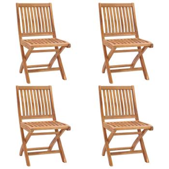 Klappst?hle mit Kissen, 4-teilig, Massivholz Teakholz