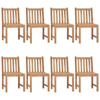 Gartenstühle 8 Stk. mit Kissen Massivholz Teak