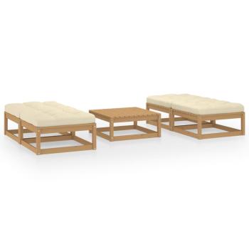 ARDEBO.de - 5-tlg. Garten-Lounge-Set mit Kissen Kiefer Massivholz