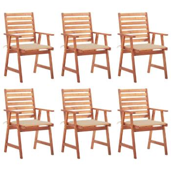 ARDEBO.de - Garten-Essstühle 6 Stk. mit Kissen Massivholz Akazie