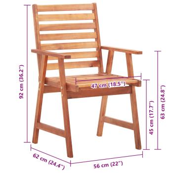 Garten-Essstühle 6 Stk. mit Kissen Massivholz Akazie