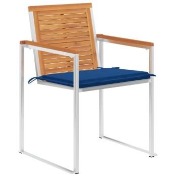 Gartenstühle 4 Stk. mit Kissen Massivholz Akazie