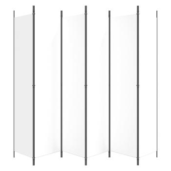 6-tlg. Paravent Weiß 300x220 cm Stoff