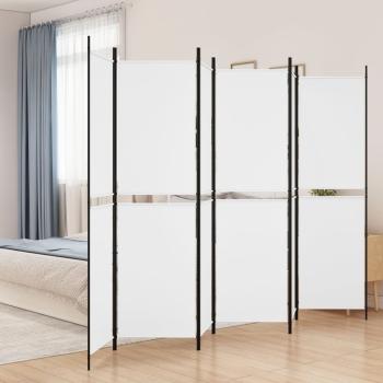 ARDEBO.de - 6-tlg. Paravent Weiß 300x200 cm Stoff