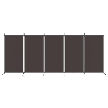 5-tlg. Paravent Braun 433x180 cm Stoff