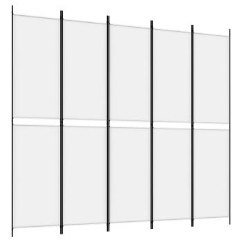 5-tlg. Paravent Weiß 250x220 cm Stoff