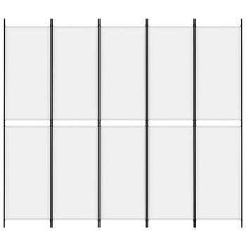 5-tlg. Paravent Weiß 250x220 cm Stoff
