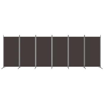 6-tlg. Paravent Braun 520x180 cm Stoff
