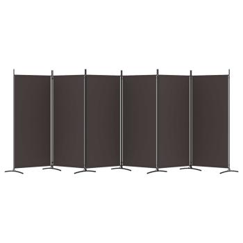 6-tlg. Paravent Braun 520x180 cm Stoff