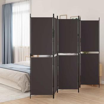 ARDEBO.de - 5-tlg. Paravent Braun 250x180 cm Stoff