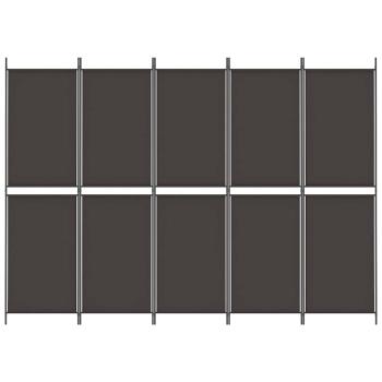 5-tlg. Paravent Braun 250x180 cm Stoff