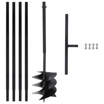 ARDEBO.de - Erdbohrer mit Griff 250 mm mit Verlängerungsrohr 4 m Stahl