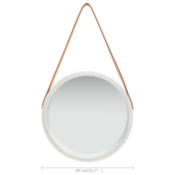 Wandspiegel mit Gürtel 40 cm Silbern
