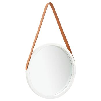 ARDEBO.de - Wandspiegel mit Gürtel 40 cm Weiß
