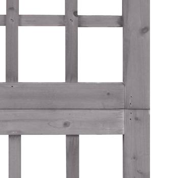 Spalier/Paravent 4-teilig Massivholz Tanne Grau 161x180 cm