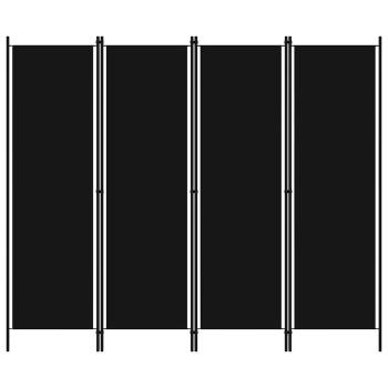 ARDEBO.de - 4-tlg. Raumteiler Schwarz 200x180 cm
