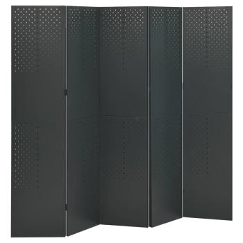 ARDEBO.de - 5-tlg. Raumteiler Anthrazit 200x180 cm Stahl