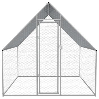 Outdoor-Hühnerkäfig 2x2x1,92 m Verzinkter Stahl