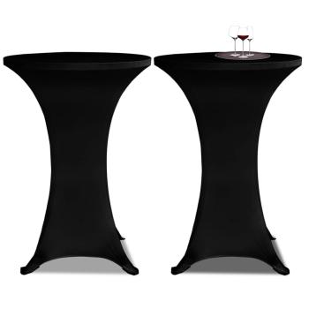 ARDEBO.de - 2 x Tischhusse für Stehtisch Stretchhusse Ø60 cm schwarz