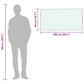 Küchenrückwand Milchweiß 100x50 cm Hartglas