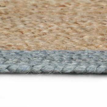 Teppich Handgefertigt Jute mit Olivgrünem Rand 90 cm