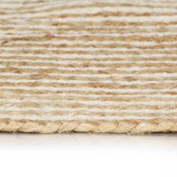 Teppich Handgefertigt Jute mit Spiralen-Design Weiß 150 cm