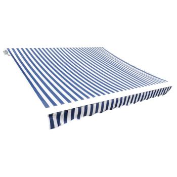 ARDEBO.de - Ersatzstoff für Markise Blau und Weiß 600x300 cm Polyester
