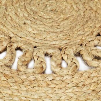 Teppich Handgefertigt Jute Geflochten 90 cm
