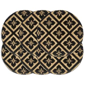 ARDEBO.de - Tischsets 6 Stk. Schwarz 38 cm Rund Jute