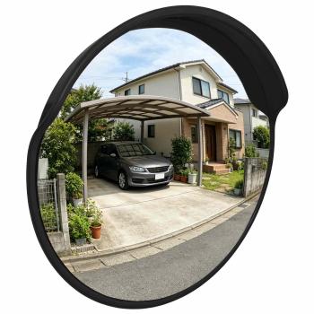 ARDEBO.de - Verkehrsspiegel Konvex PC-Kunststoff Schwarz 30 cm Outdoor