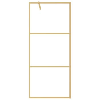 Duschwand für Begehbare Dusche mit ESG Klarglas Golden 80x195cm