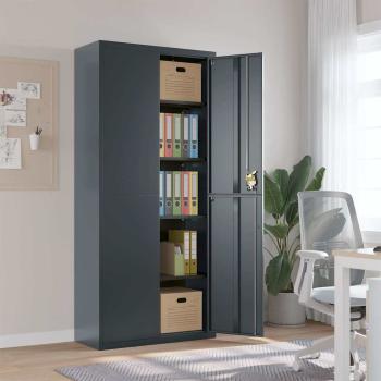 ARDEBO.de - Aktenschrank Anthrazit 90x40x200 cm Stahl
