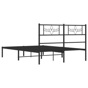 Bettgestell mit Kopfteil Metall Schwarz 120x190 cm