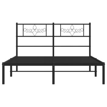 Bettgestell mit Kopfteil Metall Schwarz 160x200 cm