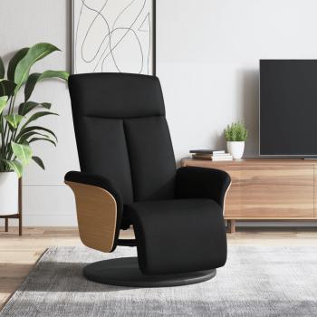 ARDEBO.de - Relaxsessel mit Fußteil Schwarz Stoff
