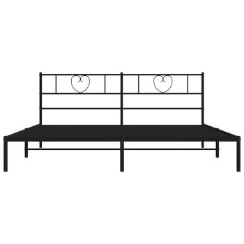 Bettgestell mit Kopfteil Metall Schwarz 180x200 cm