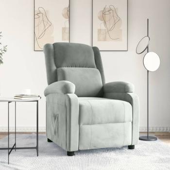 ARDEBO.de - Relaxsessel Hellgrau Samt